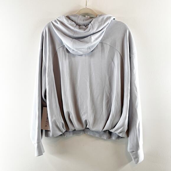 Athleta Seasoft Long Sleeve Bubble Hem Hoodie Snowflake Blue Large - Picture 4 of 4